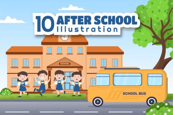 10 Students After School Illustration: A Versatile Resource for Educational and Creative Projects
