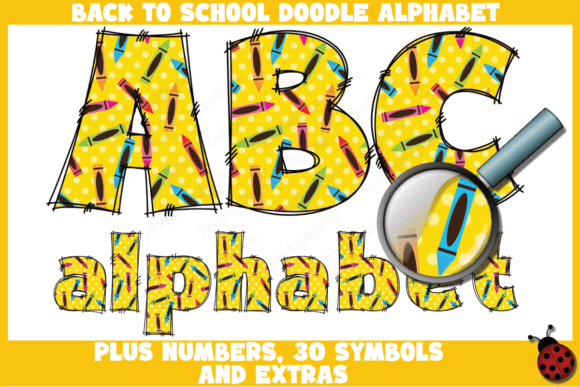 Back to School Crayons Doodle Alphabet: A Creative Tool for Modern Designers