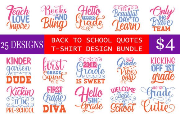 Back to School Quotes T-shirt Design Bundle: A Creative Resource for All