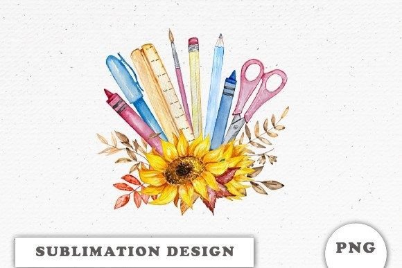 Back to School Supplies Sublimation for Creative Projects