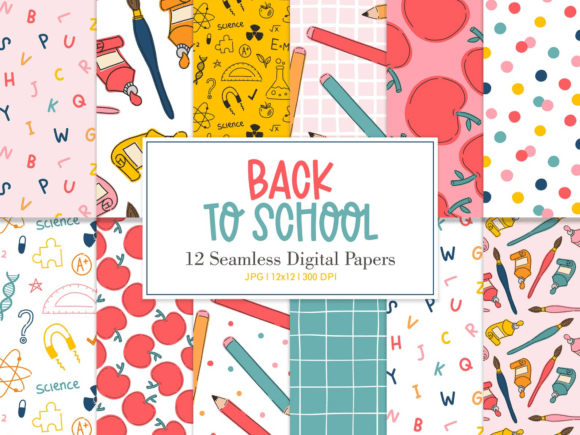 Digital Paper Pack BACK TO SCHOOL: A Versatile Resource for Creatives and Professionals