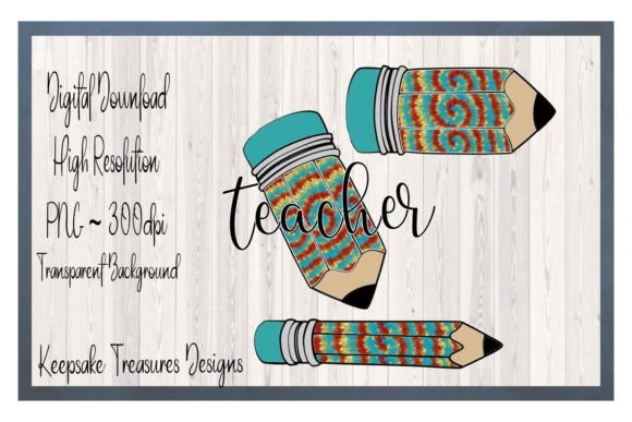 Tie Dye School Pencil Set Sublimation